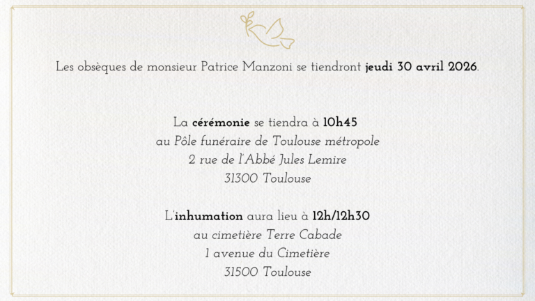 ***Obsèques Patrice MANZONI***